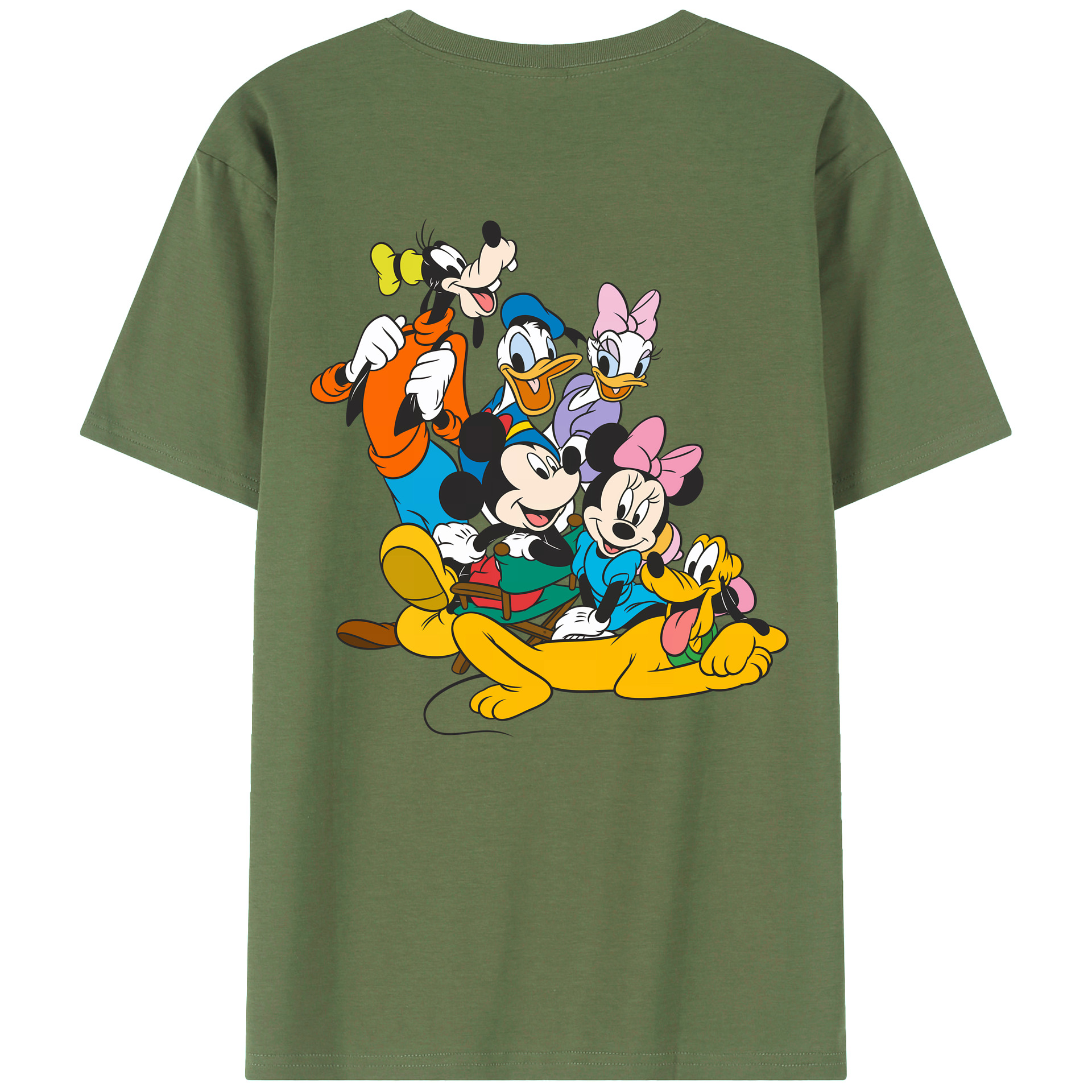 （画像用） ミッキーマウス Mickey Mouse 綿100％ メンズ半袖Tシャツ（バックプリント） 通気性
